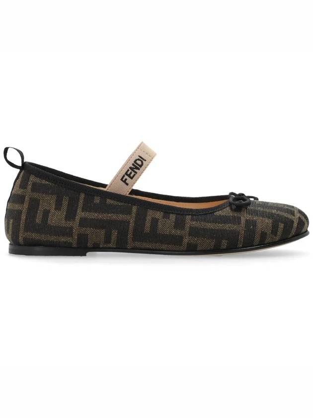 Kids FF Jacquard Ballerinas Brown - FENDI - BALAAN 4