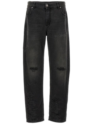 Balmain Black Cotton Jeans - BALMAIN - BALAAN 1