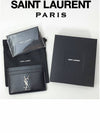 Monogram Card Case in Smooth Leather Black - SAINT LAURENT - BALAAN 3