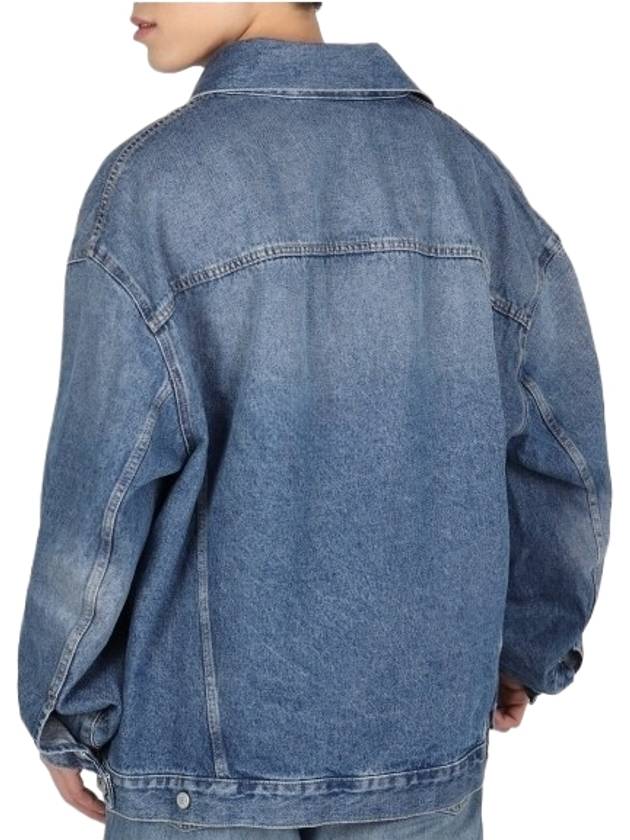 Oversized Denim Jacket Mid Blue - ACNE STUDIOS - BALAAN 4