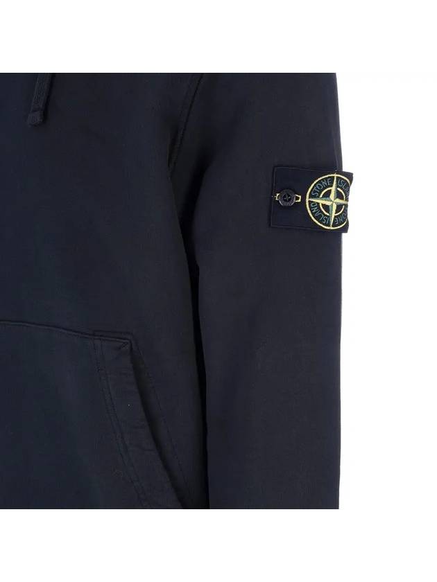 Wappen Patch Cotton Fleece Hoodie Navy - STONE ISLAND - BALAAN 5