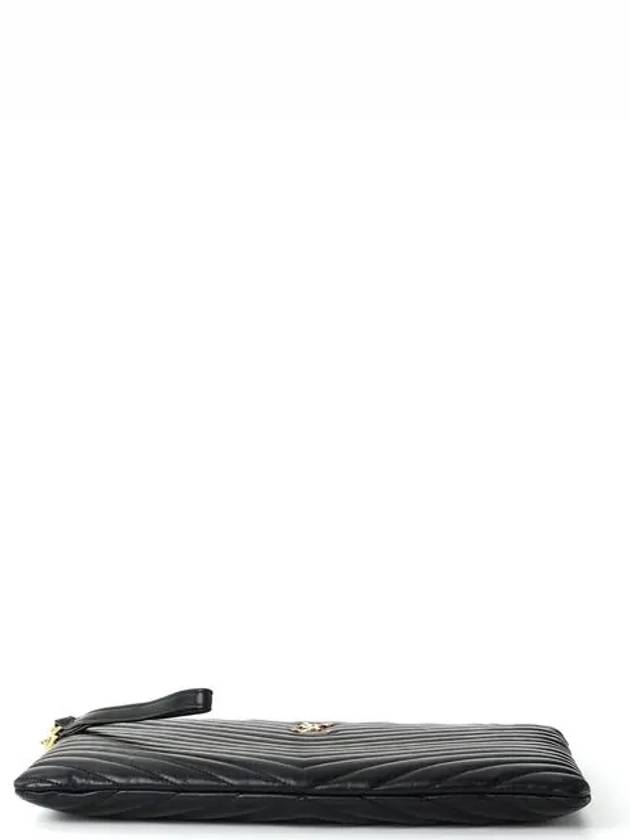 Gold Monogram Matelasse Clutch Bag Black - SAINT LAURENT - BALAAN 5