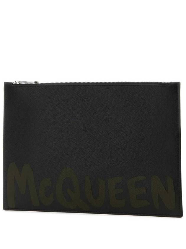 24 ss leather clutch WITH MCQUEEN graffiti logo 5604721AAQ51088 B0650962311 - ALEXANDER MCQUEEN - BALAAN 3