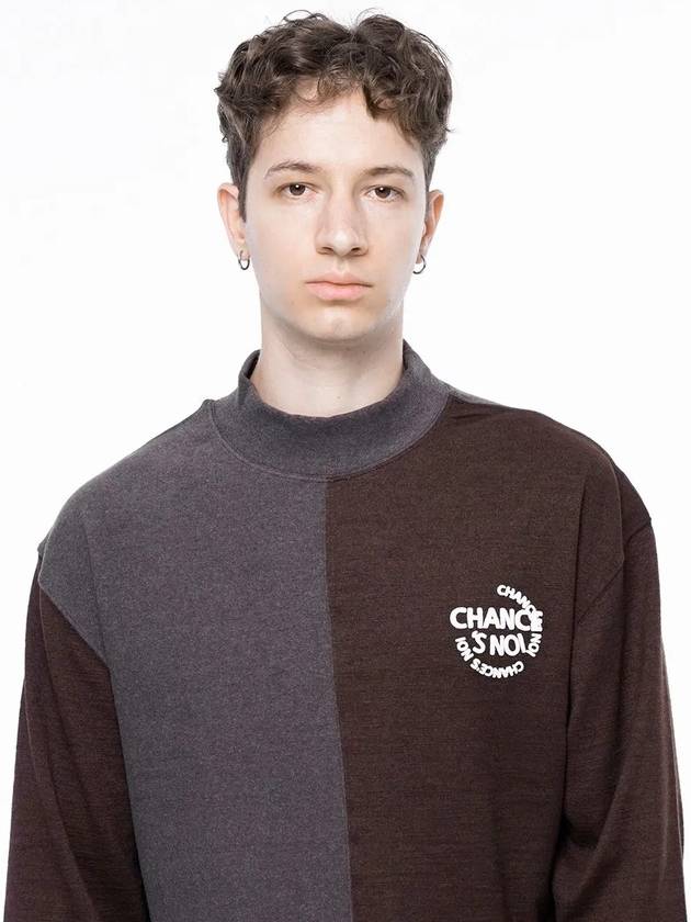 Men s M243MT04BR Circular Reverse Wool Half Neck Sweatshirt Brown - CHANCE'S NOI - BALAAN 10