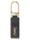 Tiny Cassandre Keyholder in Smooth Leather Black - SAINT LAURENT - BALAAN 3