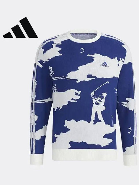 GU8741 Men s Crew Neck Graphic Long Sleeve Sweater - ADIDAS GOLF - BALAAN 1