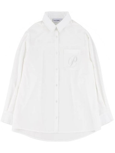 Signature Embroid Shirt White - PEOPLE OF THE WORLD - BALAAN 1