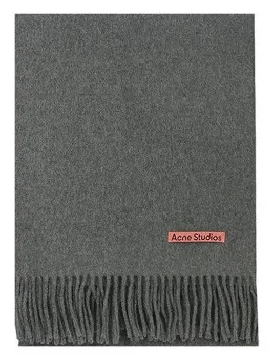 Logo Wool Fringe Scarf Grey - ACNE STUDIOS - BALAAN 2