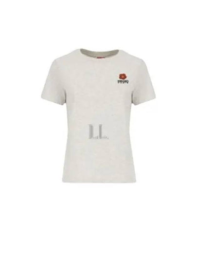 Boke Flower Logo Embroidery Short Sleeve T Shirt Pale Grey - KENZO - BALAAN 2