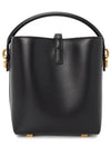 Le 37 Signature Logo Shiny Leather Small Bucket Bag Black - SAINT LAURENT - BALAAN 4