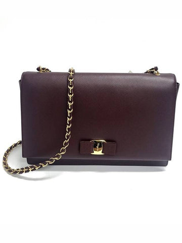 Ferragamo Rouge Calf Barra Shoulder Bag 21E481 - SALVATORE FERRAGAMO - BALAAN 1