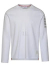 4-Bar Striped Cotton Long Sleeve T-Shirt White - THOM BROWNE - BALAAN 2