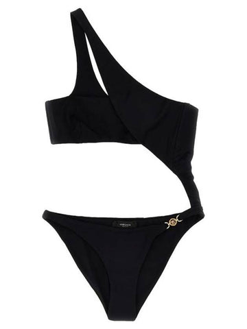 Women's Shoulder Strap Swimsuit Black - VERSACE - BALAAN 1