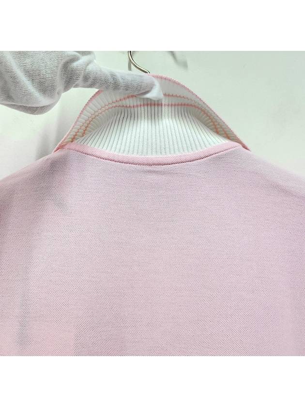 24SS Women's Logo Patch Polo Short Sleeve Tee Pink 8A00003 84720 50B - MONCLER - BALAAN 4
