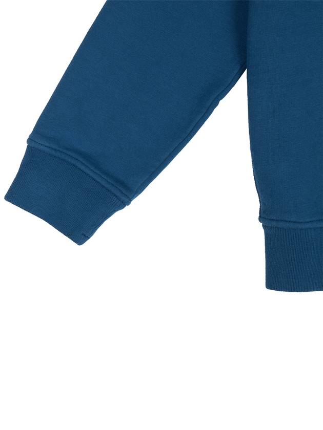 Kids Organic Cotton Fleece Sweatshirt Blue - STONE ISLAND - BALAAN 7