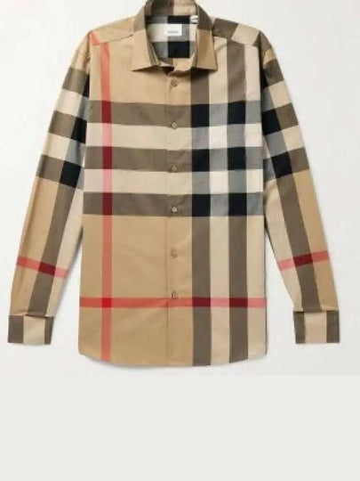 Check Cotton Long Sleeve Shirt Archive Beige - BURBERRY - BALAAN 2