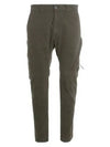 Lens Wappen Diagonal Big Pocket Straight Pants Dark Green - CP COMPANY - BALAAN 1