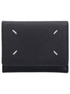 Stitch Leather Tri-Fold Half Wallet Black - MAISON MARGIELA - BALAAN 2