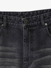 Black Cat Washing Wide Jeans Pants Black - NOIRER - BALAAN 6