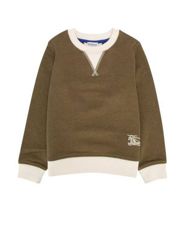 Kids Embroidered Logo Sweatshirt Khaki - BURBERRY - BALAAN 1