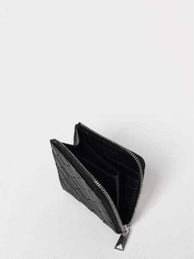 Intrecciato Square Zip Around Wallet Black - BOTTEGA VENETA - BALAAN 3