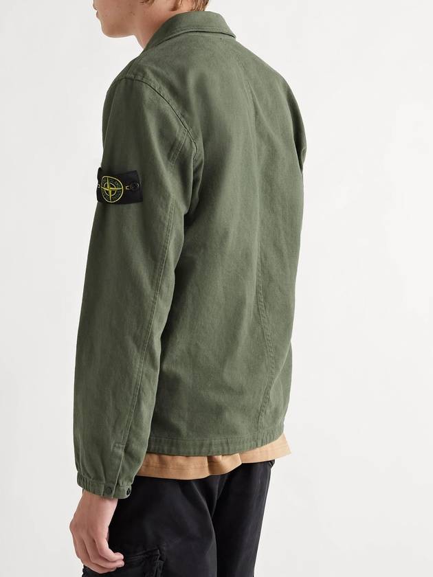 Stone Island Cotton Over Jacket Shirt Army Green - STONE ISLAND - BALAAN 3