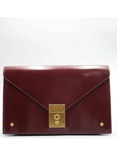 FAC020A Burgundy Fold Over Clutch Key - THOM BROWNE - BALAAN 2