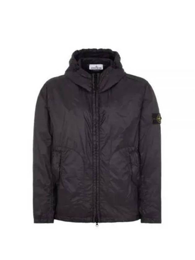 Garment Dyed Micro Yarn Hooded Jacket Black - STONE ISLAND - BALAAN 2