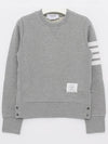 Engineered 4 Bar Stripe Loopback Jersey Knit Crewneck Sweatshirt Light Grey - THOM BROWNE - BALAAN 3