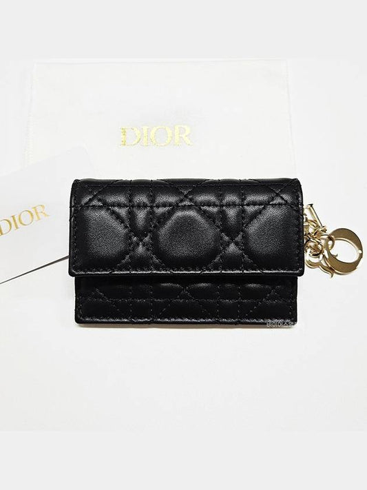 Lady Small Lambskin Flap Pocket Card Wallet S6015ONMJ M900U - DIOR - BALAAN 1