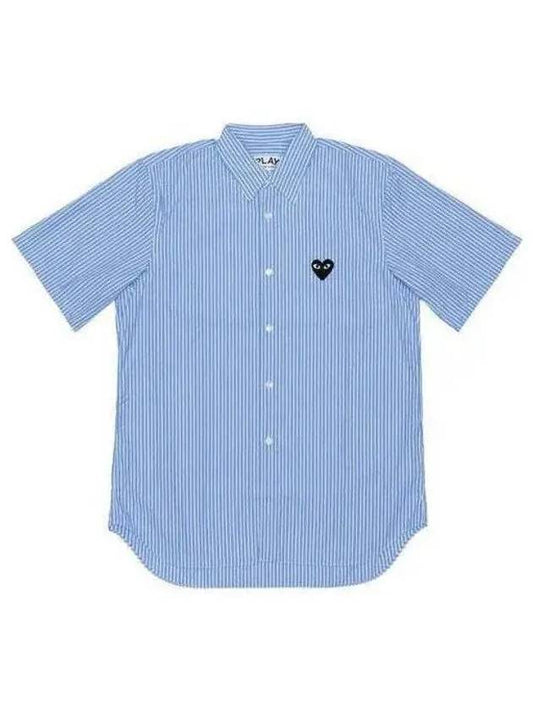 AZB0210511 P1B021 Black Heart Waffen Short Sleeve Shirt - COMME DES GARCONS - BALAAN 2