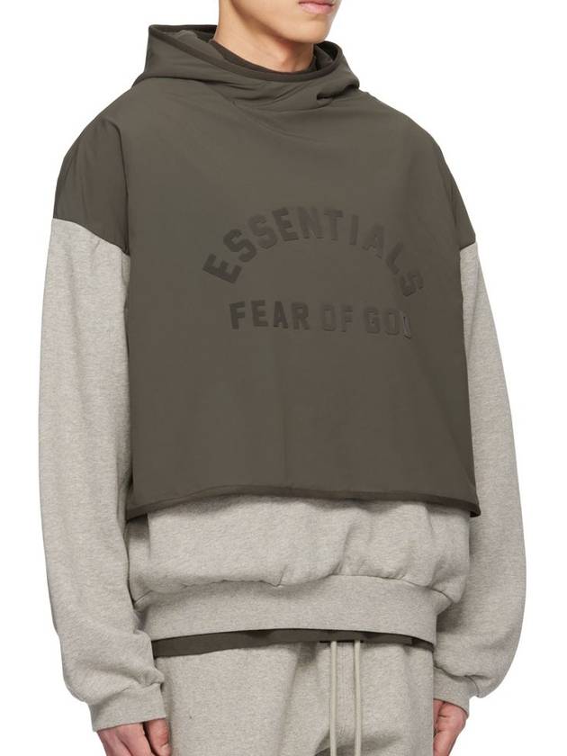 Nylon Fleece Hoodie Dark Oatmeal - FEAR OF GOD ESSENTIALS - BALAAN 3