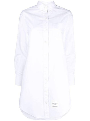 RWB Cotton Shirt Dress White - THOM BROWNE - BALAAN 1