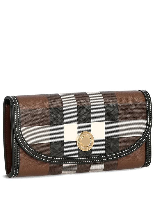 check pattern leather trim wallet - BURBERRY - BALAAN.