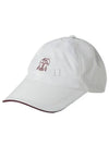 Embroidered Logo Curved Peak Ball Cap White - BRUNELLO CUCINELLI - BALAAN 2