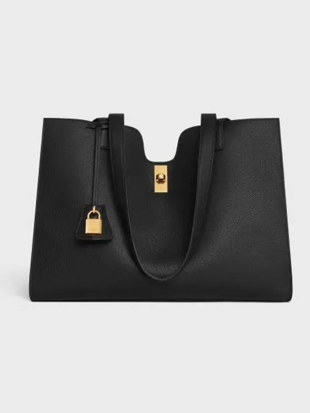 Cabas 16 Supple Grained Calfskin Tote Bag Black - CELINE - BALAAN 2