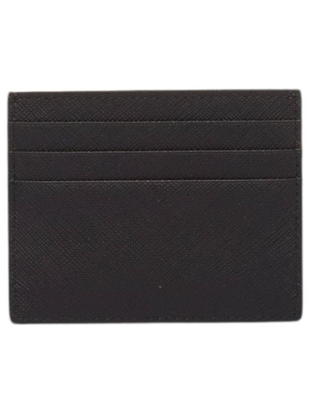 Saffiano Leather Triangle Logo Card Wallet Black Gold - PRADA - BALAAN 3