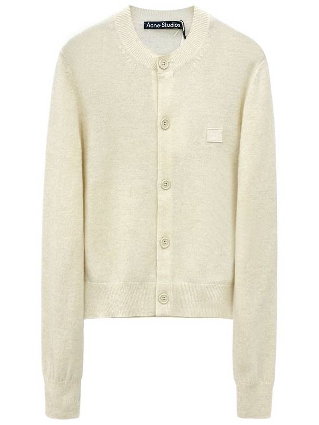 Face Patch Crop Cardigan White - ACNE STUDIOS - BALAAN 2