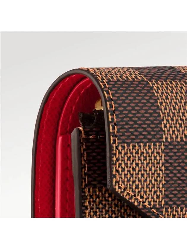 Victorine Damier Eben Half Wallet Brown Red - LOUIS VUITTON - BALAAN 3