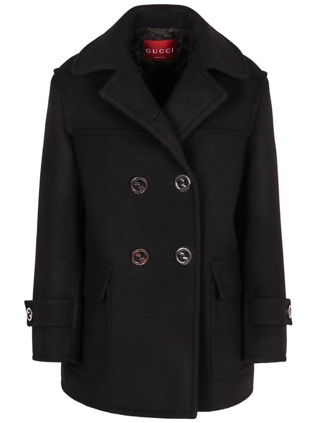 Batavia wool double coat black - GUCCI - BALAAN 2