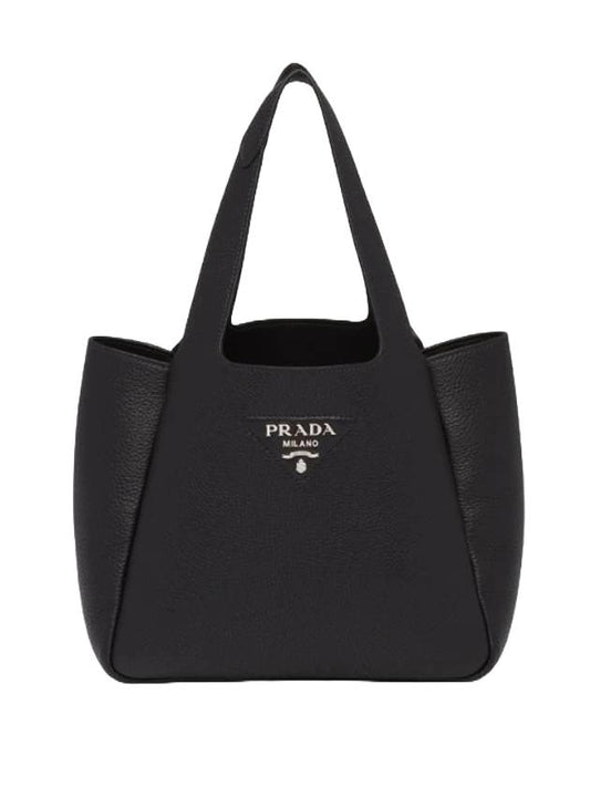 Leather Tote Bag Black - PRADA - BALAAN 1