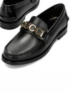 metal logo loafers black - GUCCI - BALAAN.