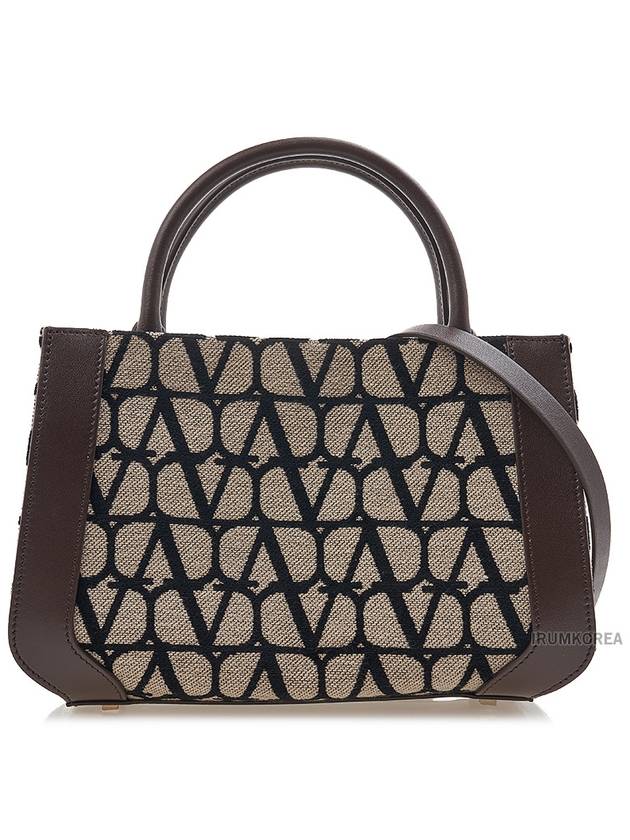 Toile Iconograph Small Tote Bag Brown - VALENTINO - BALAAN 4