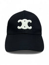 Triomphe Logo Cotton Ball Cap Black - CELINE - BALAAN 3