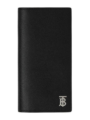 Men's TB Continental Grainy Leather Long Wallet Black - BURBERRY - BALAAN 1