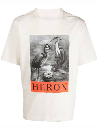 Logo Graphic Printed Short Sleeve T-Shirt White - HERON PRESTON - BALAAN 2