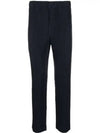 Pleated Basic Straight Pants Navy - ISSEY MIYAKE - BALAAN 2