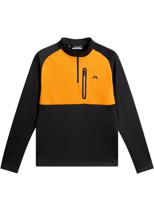 Adam Quarter Zip Mid Layer Long Sleeve T-Shirt Black - J.LINDEBERG - BALAAN 2