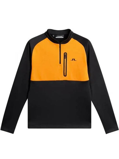 Adam Quarter Zip Mid Layer Long Sleeve T-Shirt Black - J.LINDEBERG - BALAAN 2