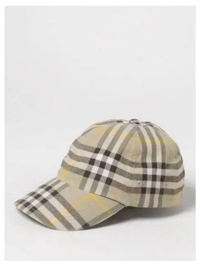 Check Cotton Base Ball Cap Beige - BURBERRY - BALAAN 2